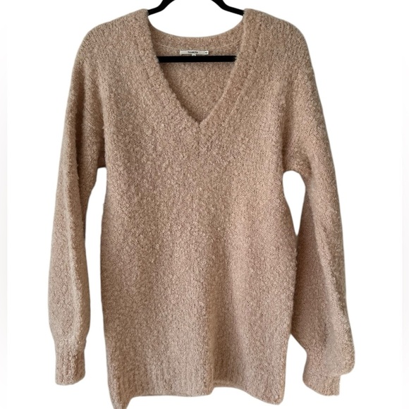 Revolve TULAROSA Wool Alpaca Blend Bubble Sleeve V Neck Sweater Dress - Picture 11 of 16